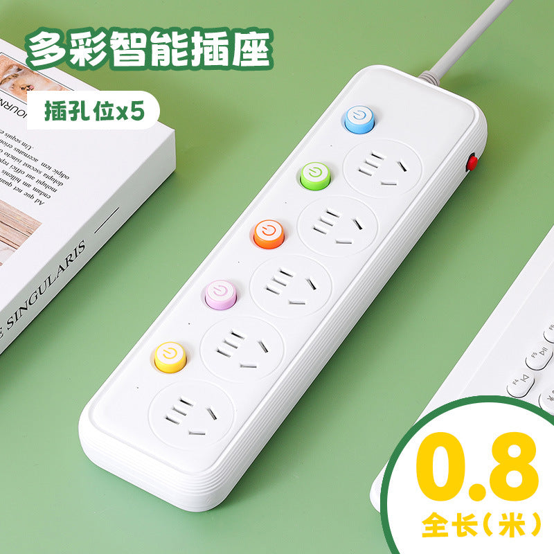 Multi-outlet power strip with individual switches, long cord, usb ports, for home and office use - wired power strip