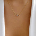 Diamond-encrusted devil's eye necklace wholesale european and american popular nicheaccessible luxury jewelry women's clavicle chain simple eye pendant