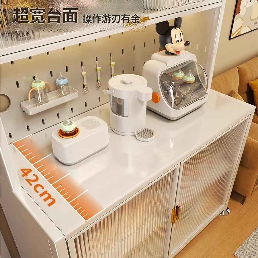 Kitchen baby feeding station organizer cabinet, baby supplies storage rack, freestanding multi-tier large capacity storage cabinet