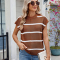 fashion  new arrival women's summer round neck short-sleeved sweatercasualsweaterknitting vest pullover shirt