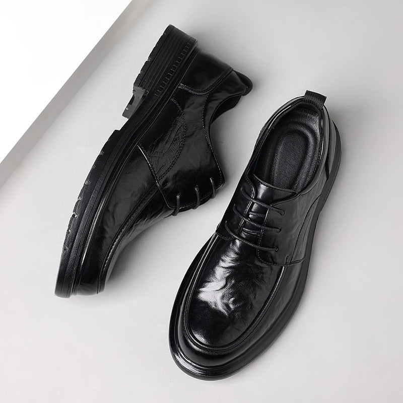 Genuine leather men's dress shoes - new arrival, bestseller. business casual, lace-up style, versatile, perfect for groom and wedding