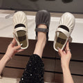 Baotou half slippers for women outwear2025 spring and summer new arrivaleasiest for matchretroflats slip-on lazy pleated sandals