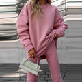 cross-border e-commerce european and american women's clothing: new summer collection - fashionable round neck, relaxed fit, slim-fit long sleeve sweatshirt set