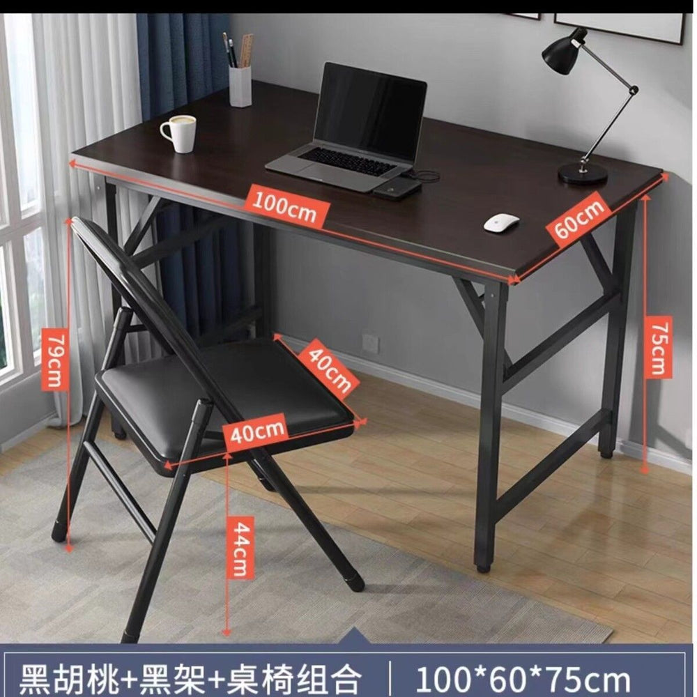 Easy-to-assemble folding desk - no assembly required - perfect for home, living room, dining room, bedroom, or office