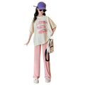 Girls' short-sleeve activewear set - summer  new collection - trendy and stylish summer outfit for girls (sizes for mid-to-large children)