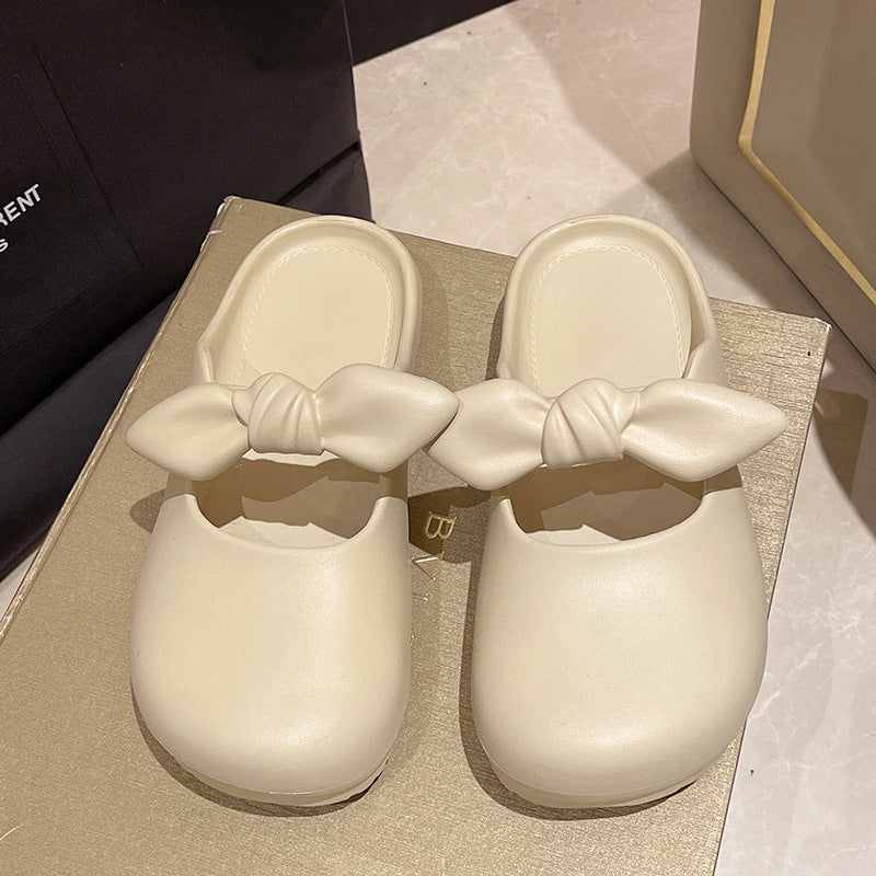 Baotou slippers women's summernew arrival crocs outwear popularfashion soft bottom non-slip beach stepping on shit feeling cool slippers