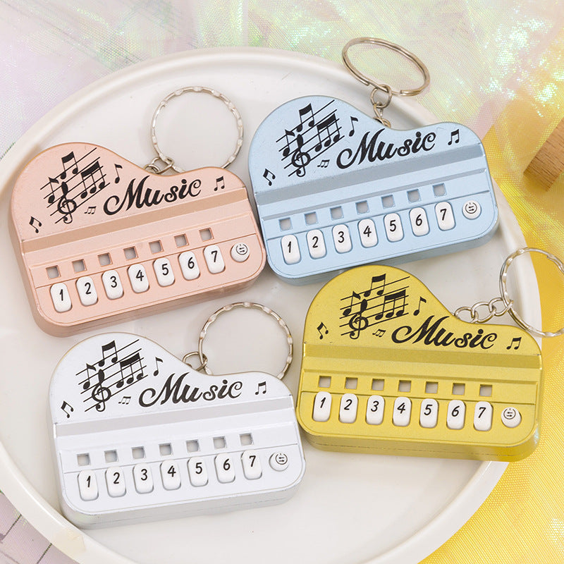 Mini pocket piano keychain - kids' electronic keyboard cartoon keychain pendant - playable, light-up creative toy