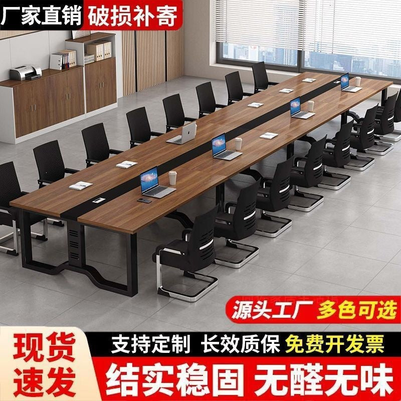 Conference table - minimalist rectangular desk, office desk and chair set, modern computer desk, training table, rectangular workstation