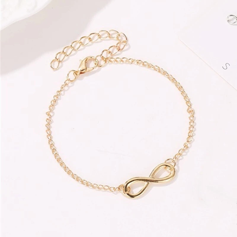 European and american cross-border jewelry: minimalist infinity bracelet - trendy number charm, versatile accessory, hot-selling export item, infinity symbol bracelet