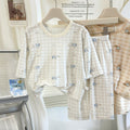 Kids' lyocell loungewear set - summer unisex 10a antibacterial three-quarter sleeve pajamas for children and teens - perfect for air conditioning