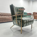 Cigar chair popular cigar chair, not tired after sitting for a long time, coffee chair, solid wood armrests with tray, leather sofa chair, american style