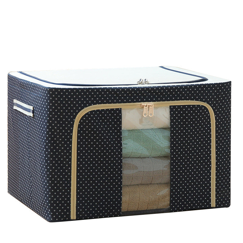 Household steel frame storage box, Baina box, clothes finishing box, sundry box, dustproof fabric large thickened storage box.