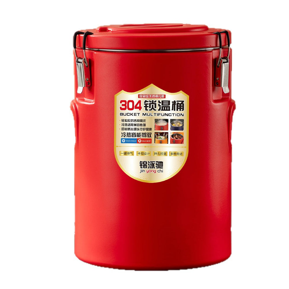 Insulated 304 stainless steel milk tea bucket - perfect for street vendors, fruit tea stalls, and commercial use. also ideal as an ice bucket or food warmer