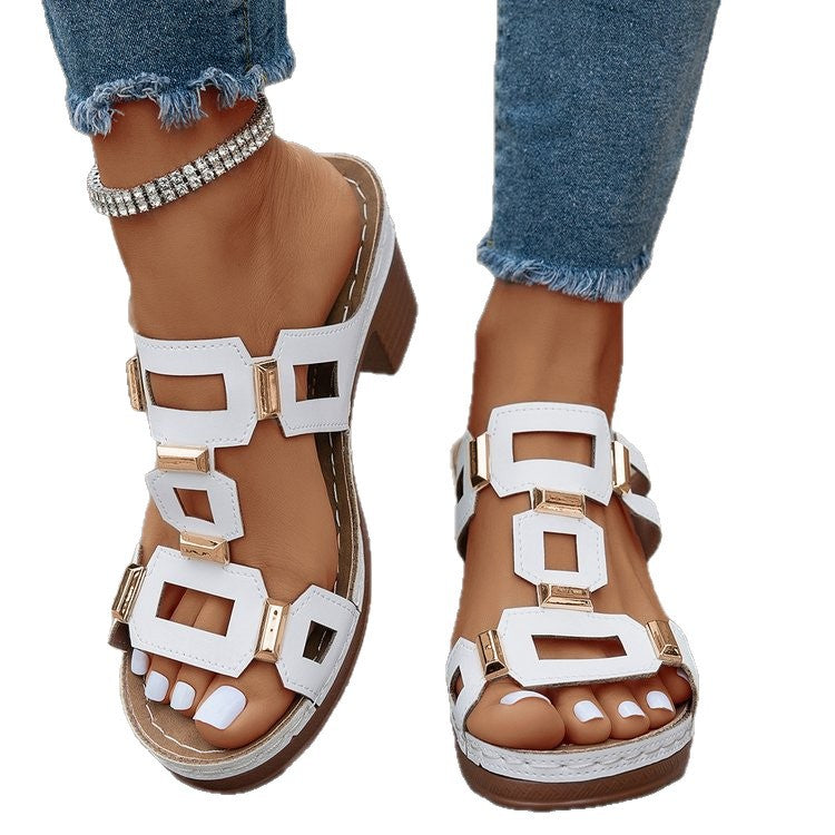 summer new arrival: plus-size high-heeled slides for women (sizes 36-43). wholesale available. dropshipping for  &