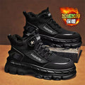 Boots men's winterfleece-linedheattechthickenedrotate button waterproofnon-slipthick soleheight sport snow cotton shoes