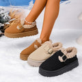export plus size chunky sole snow boots for women,  winter new fashion casual slip-on short snow boots