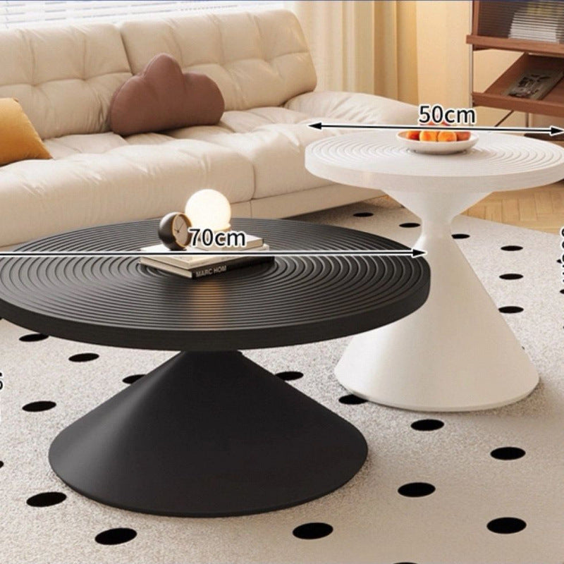 Carbon steel round coffee table - living room, home, small apartment,  new minimalist mid-century modern simple small round table