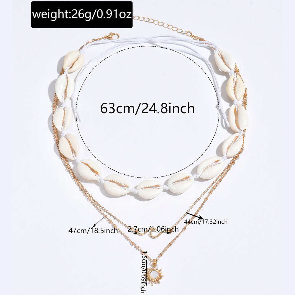 Wholesale sunflower pendants - european & american cross-border jewelry - beach necklace for women - high-end, versatile spiral geometric clavicle chain