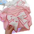 Kids' 100% cotton short-sleeve t-shirt, girls' top, baby girl bowknot outfit, class a clothing, big & tall girls' korean style