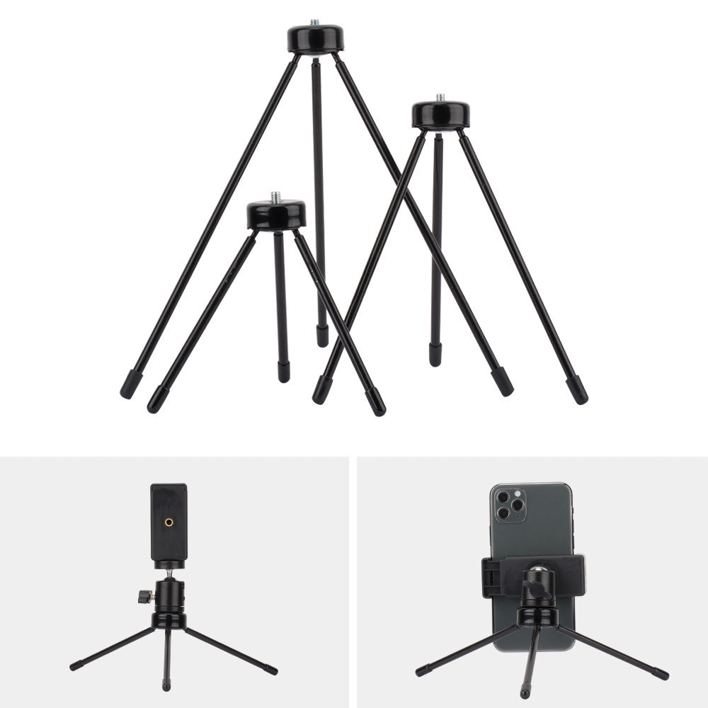 Mobile phone live broadcast tripod Desktop holder Camera tripod Metal mini filling light holder Mobile phone holder