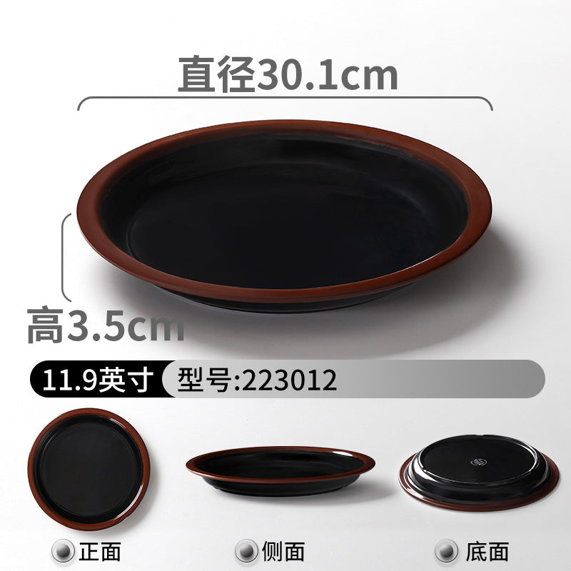Melamine tableware plate commercial hot pot restaurant serving plate restaurant restaurant plate retro nostalgic barbecue side dish plate