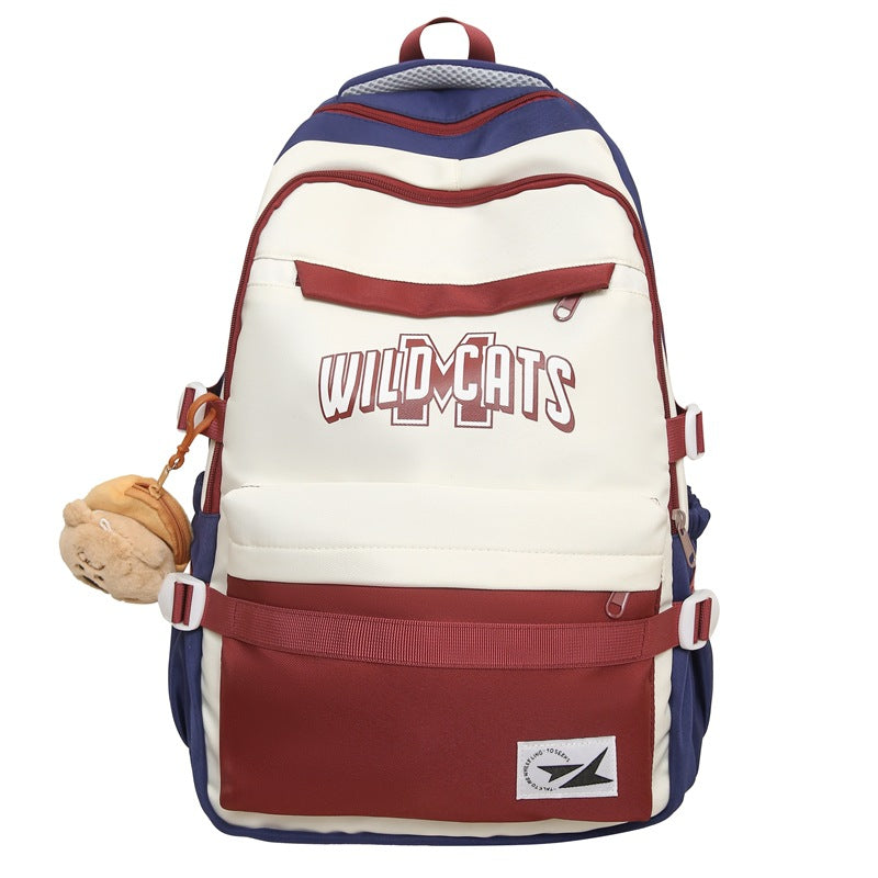 School bag, male college student, Korean version, junior high school student, high school, large-capacity burden reduction backpack, female middle school student, casual backpack.