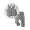 New arrival: factory direct british style boys' plaid vest, shirt, and trousers set - perfect for first birthday celebrations and formal occasions