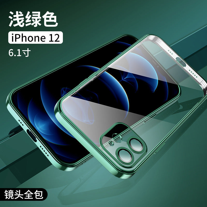 Suitable for iphone 17 pro max electroplated lens film phone case soft apple 15 transparent protective cover anti-fingerprint