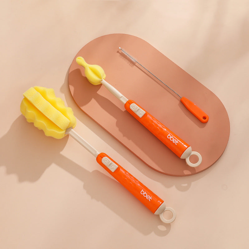 Silicone bottle brush baby pacifier brush straw brush rotate bottle brush cleaning brush cleaning brush suit