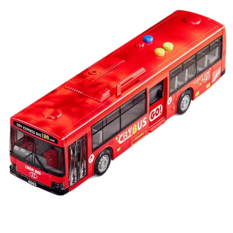 Kids bus large door opening bus light music artificial baby bus bus boy toy