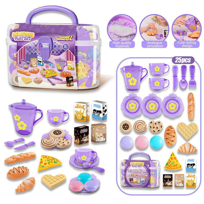 supply of children's play kitchenware set, afternoon tea, dessert, food, bread, cut-and-cut toys, wholesale