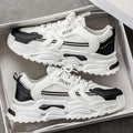Men's white sneakers - winter breathable 2025 new mesh design, height increasing thick sole, athletic casual running dad shoes, trendy style