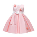 Export children's wear kids' formal dress princess dress girls' color block bow embroidered vest piano performance dress