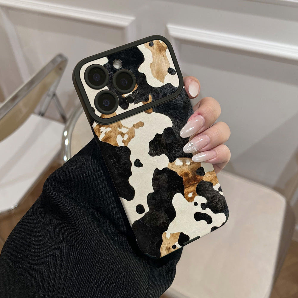 Leopard print mobile phone case suitable for iphone16/15 anti-fall 17promax color matching retro protective case apple 17
