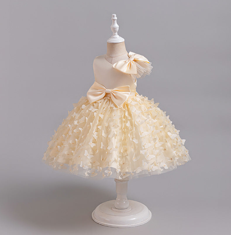 Amazon's new children's clothing skirt butterfly children's dress puffy mesh princess dress little girl model catwalk dress