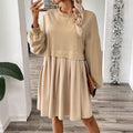 fashion  fall and winter women's pure colorlong sleevespatchworksweatshirtdresselegantwork clothing
