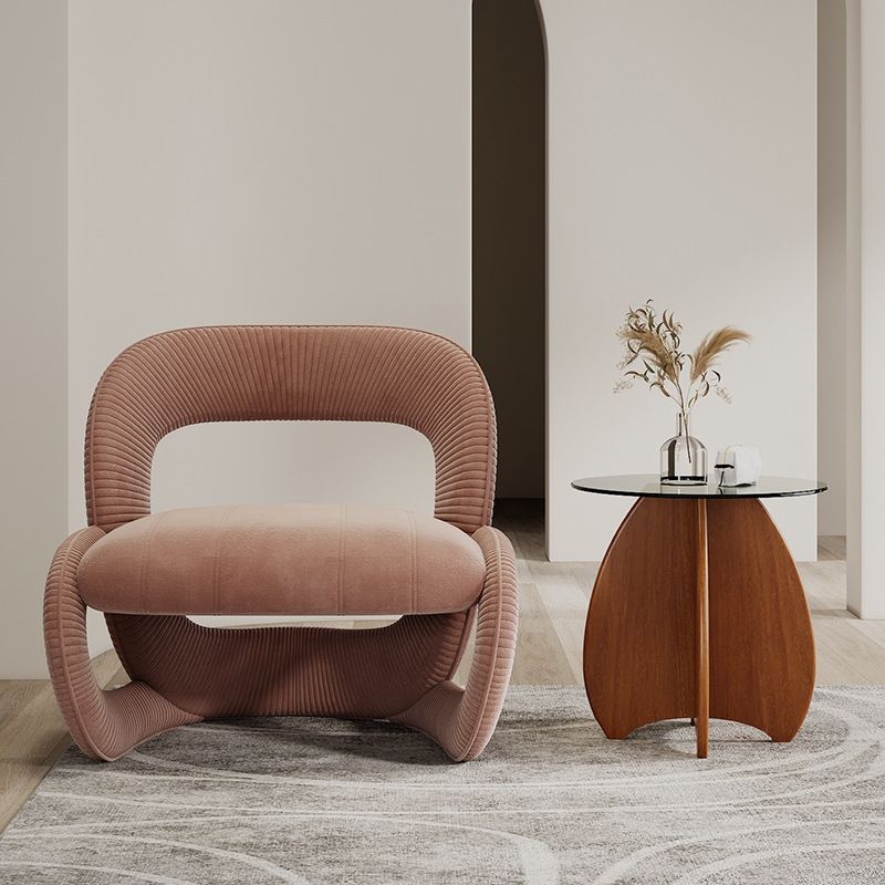 Designer single sofa chair wabi-sabi style homestay apartment leisure backrest bedroom irregular sofa solid wood minimalist