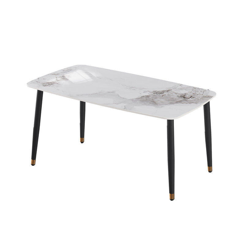 Rock slab dining table combination modern casual italian for home dining table small apartment rectangular simple dining table