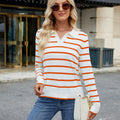 European and american cross-border e-commerce women's spring  new arrivals:  casual striped long-sleeve knit sweater top