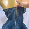 summer new european and american sexy fashion bandeau denim jumpsuit with straps and wide leg shorts for women