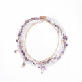 European and american cross tassel beaded necklace - women's mystical, niche, high-end purple crushed stone wrap choker