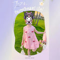 New girls' hand-stitched quilted 3d doll flower bud dress - spring/summer cute, fun, cool, and flirty trendy dress