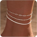 Gold double-layer/three-layer stackable beaded chain bracelet - trendy & versatile women's fashion jewelry - wholesale for cross-border e-commerce