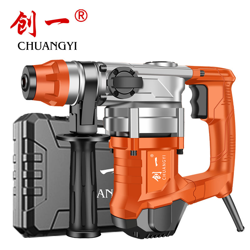 Chuangyi plug-in three-purpose electric hammer, pick, electric drill, for home type multi-function cross-border high-power concrete power tool