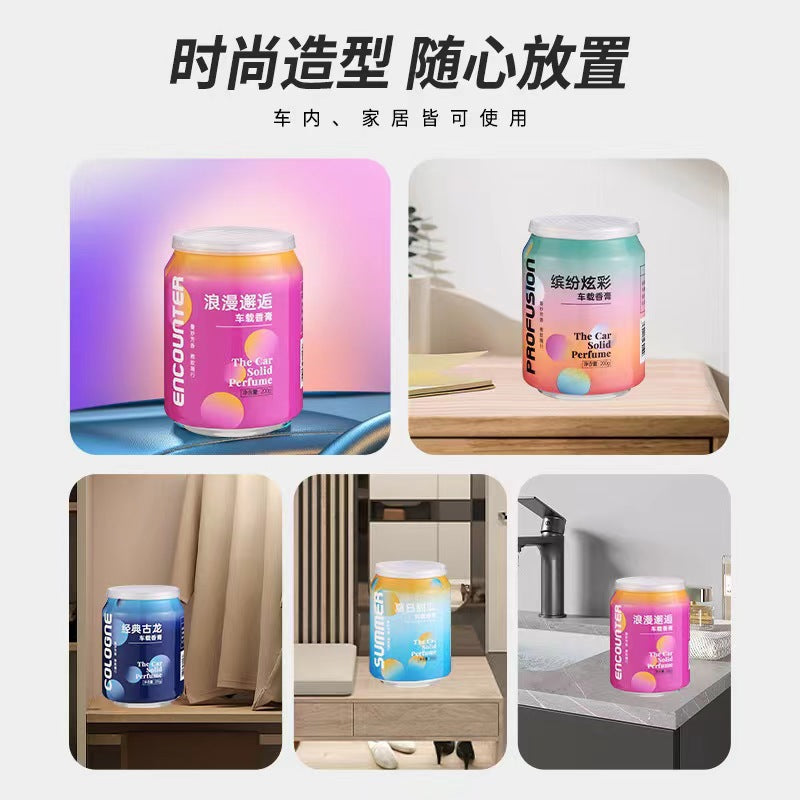 Car coke can aromatherapy light fragrance solid balm ornament fragrance air freshener car interior accessories cup holder
