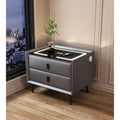 Smart nightstand - modern minimalist, new luxury solid wood bedside table with wireless charging and multiple functions for bedroom
