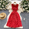French chic sleeveless lace dress - 2025 summer collection: slim fit, a-line, elegant tank dress/gown