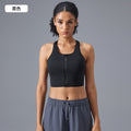 New front-zip closure, explosion-proof one-piece cup sports bra with adjustable straps - shockproof sports bra daw033