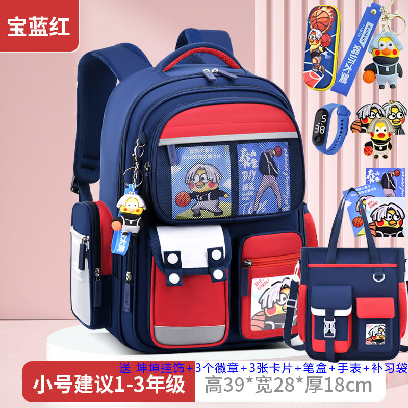 2026 new children's backpack for boys, elementary school grades 1-6, boys' and girls' spine-protecting, weight-reducing double shoulder bag