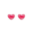 Japanese and korean fresh sweet jelly color stereo heart earrings women's fashion design elegantstylish cat's eye earrings